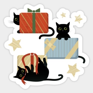 Cats and Christmas gifts Sticker